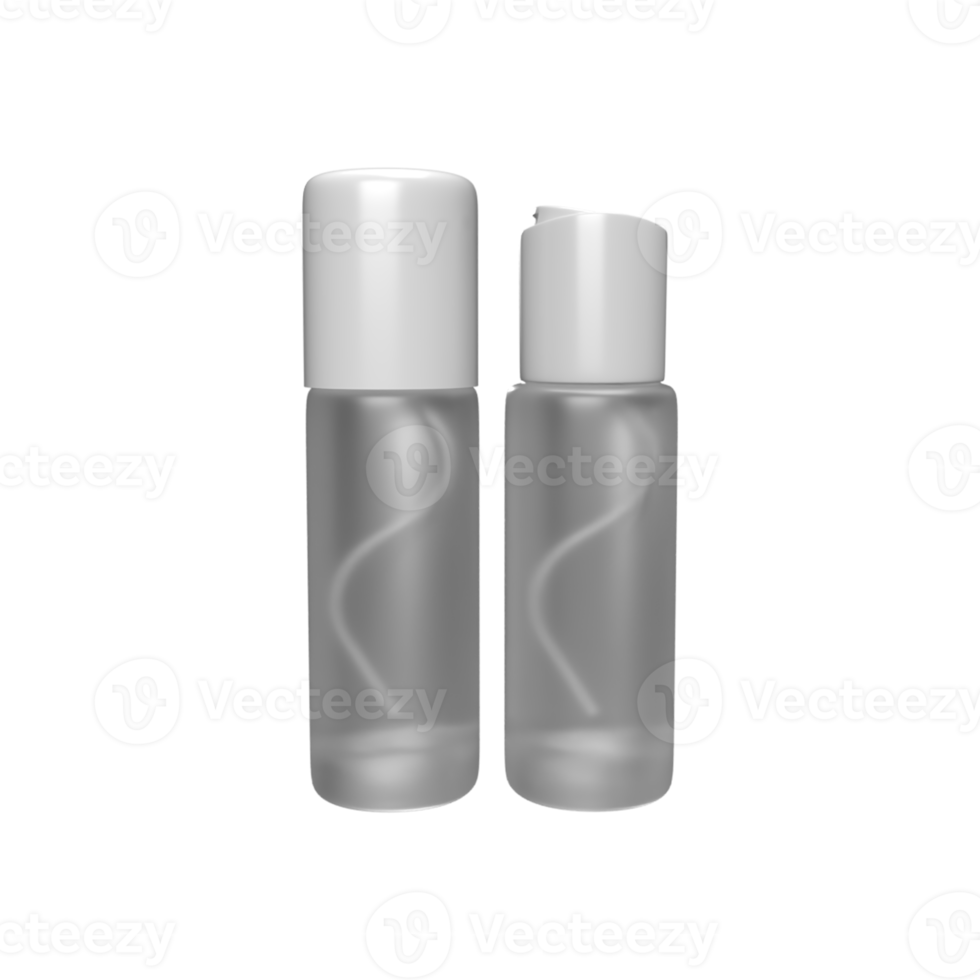 Blank white spray bottles for product mockup. 3D Render illustration png