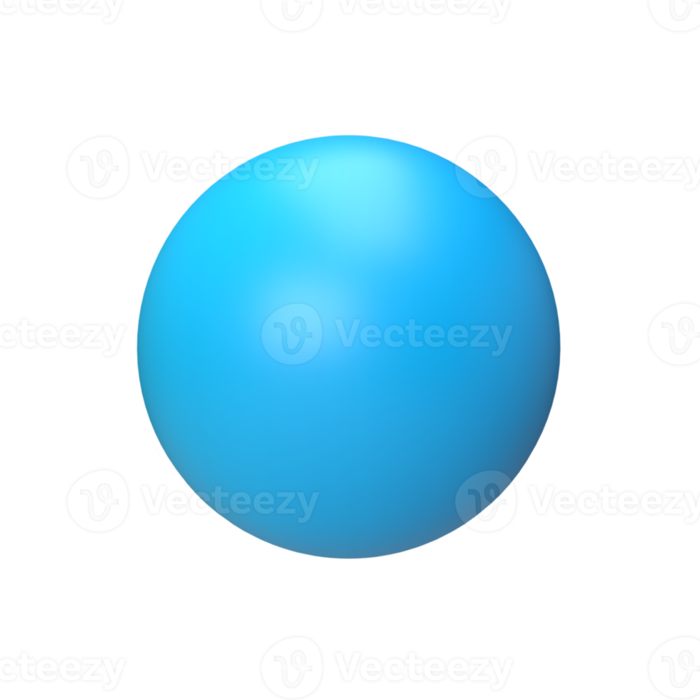 Color gradient sphere. 3d render png