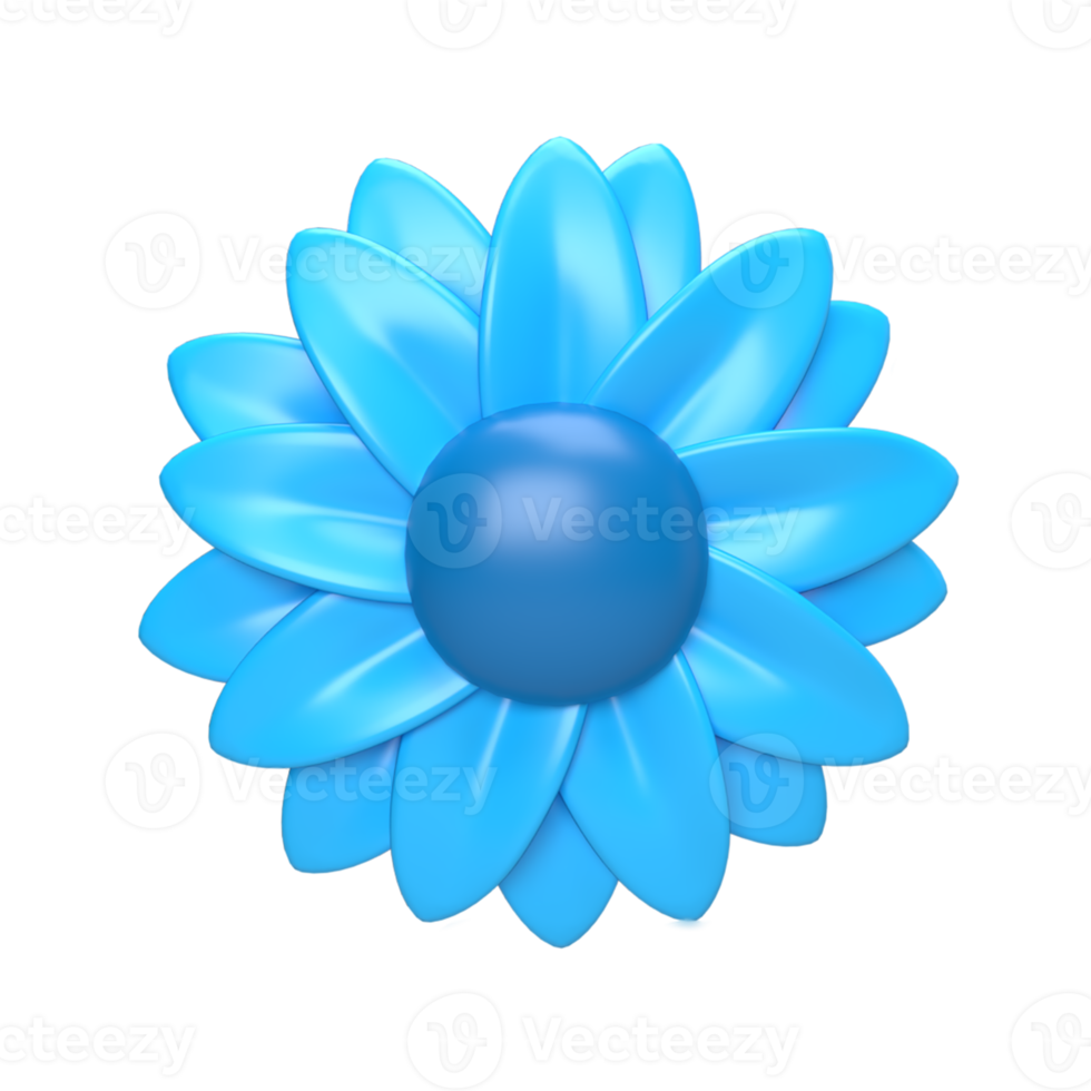 Flor-azul. renderização 3D png