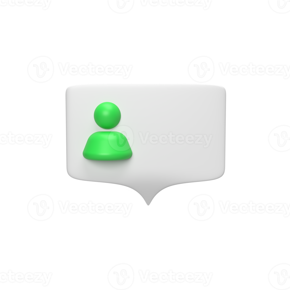 Bubble chat with People icon and symbol 3d. render object illustration png