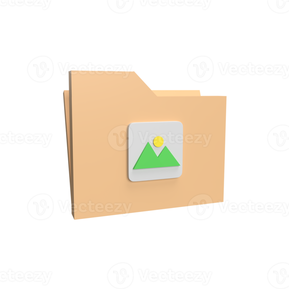 3D Image Folder. Rendered object illustration png