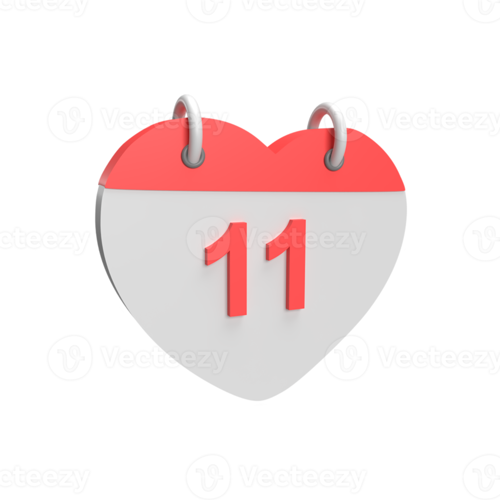 3D calendar date 11. Rendered object illustration 12794769 PNG