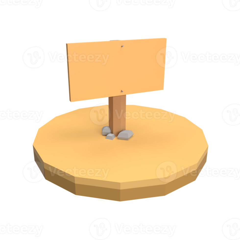 3D Sign Board . Rendered object illustration png