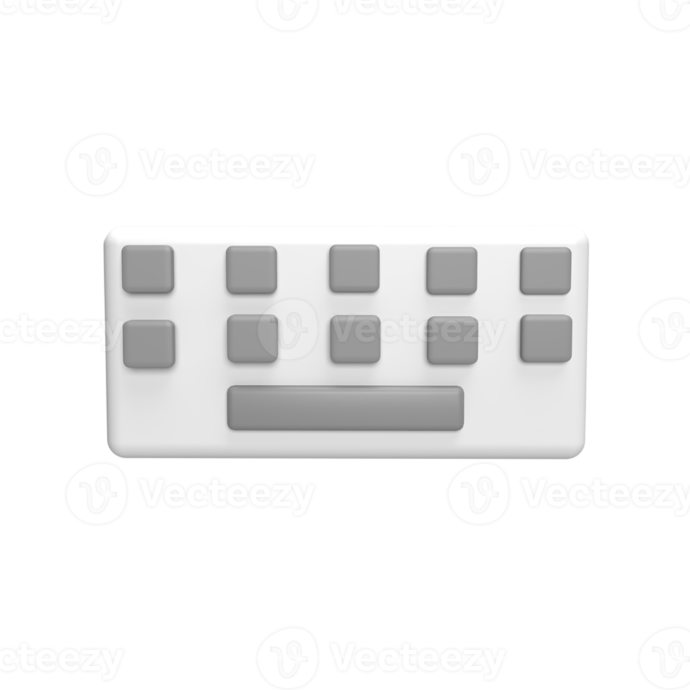 3D Keyboard . Rendered object illustration png