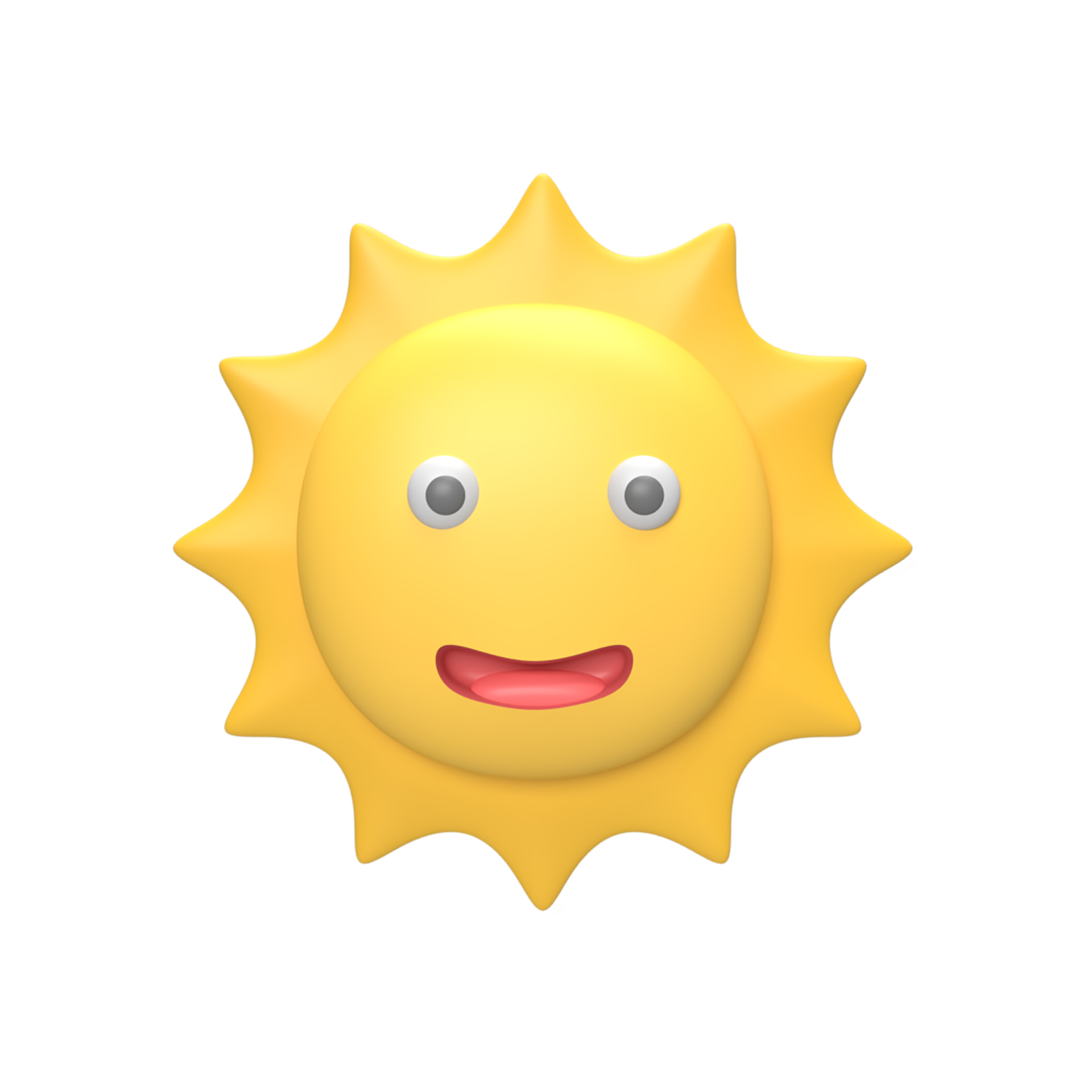 Free 3D Sun with smile face Cartoon style . Rendered object illustration  12794807 PNG with Transparent Background