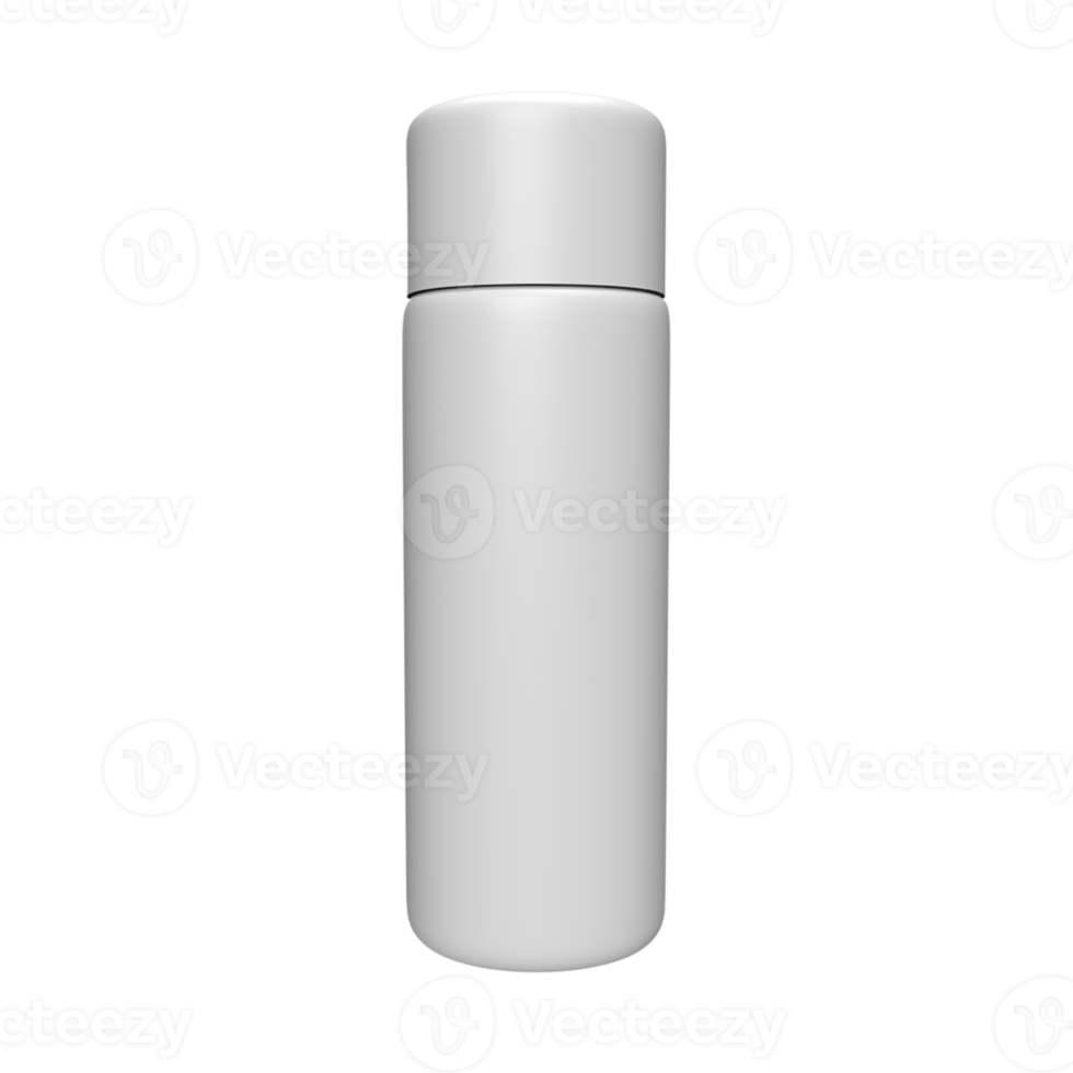 Blank white bottles for product mockup. 3D Render illustration png