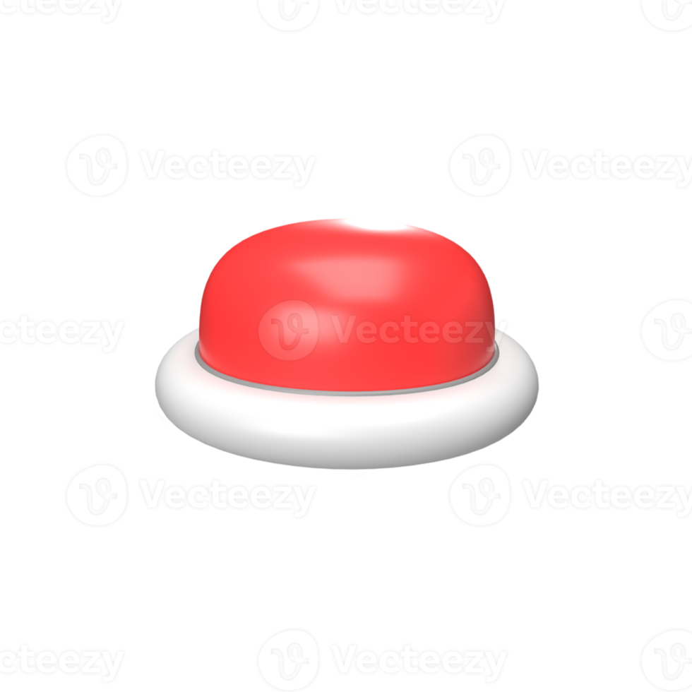 Red button. 3d render png