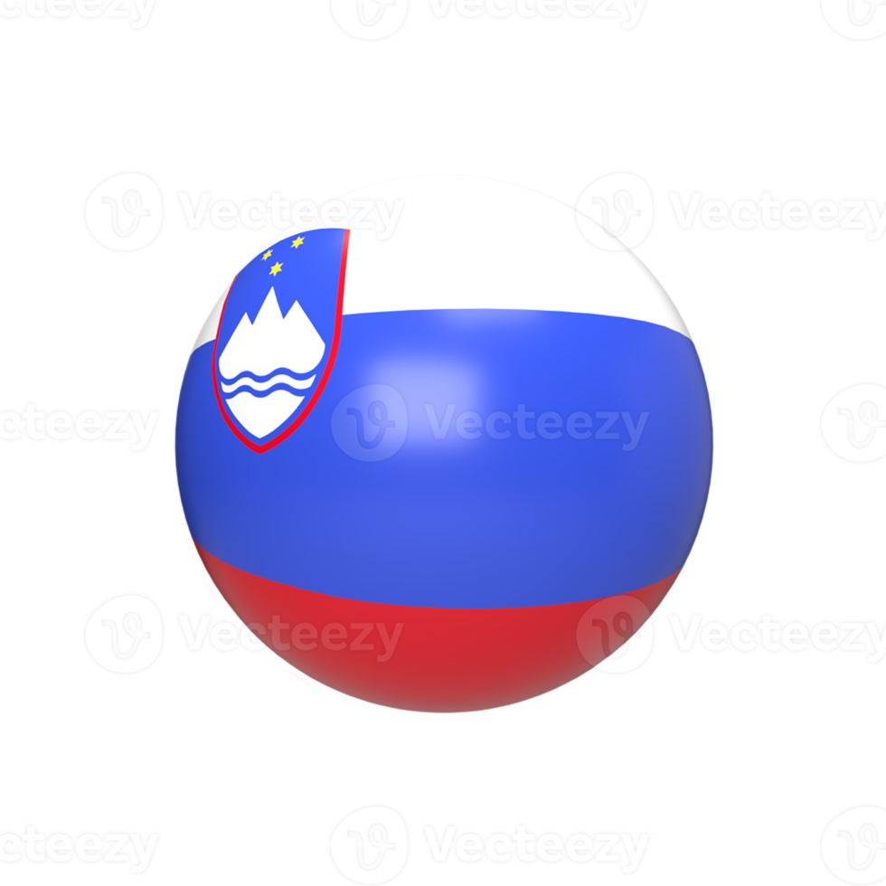 Bola de bandera de eslovenia esférica. renderizado 3d png