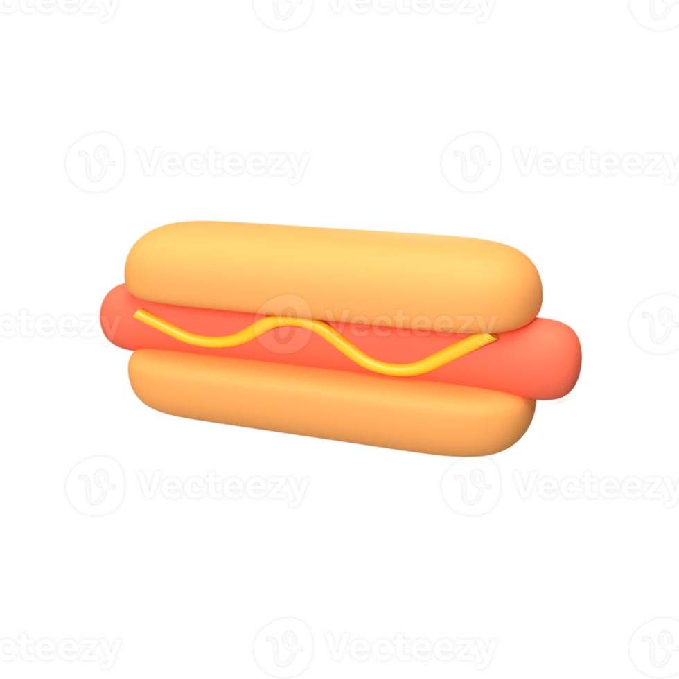 Hotdog 3D-Darstellung rendern png