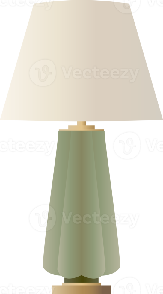 ilustración de lámpara de mesa clásica verde png