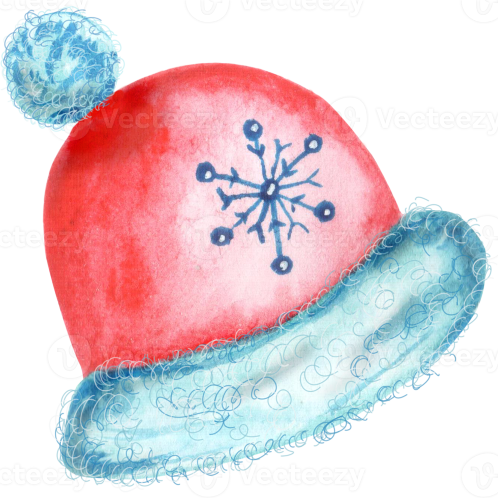 Watercolor winter hat png