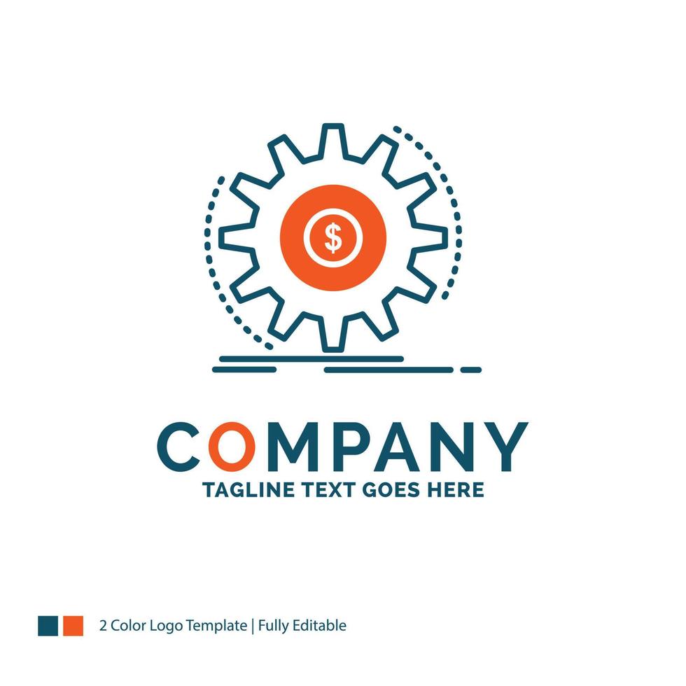 Finance. flow. income. making. money Logo Design. Blue and Orange Brand Name Design. Place for Tagline. Business Logo template. vector