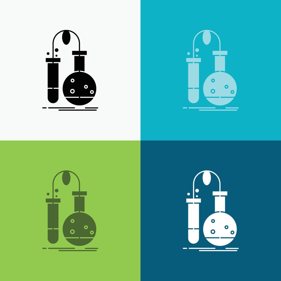 Testing. Chemistry. flask. lab. science Icon Over Various Background. glyph style design. designed for web and app. Eps 10 vector illustration