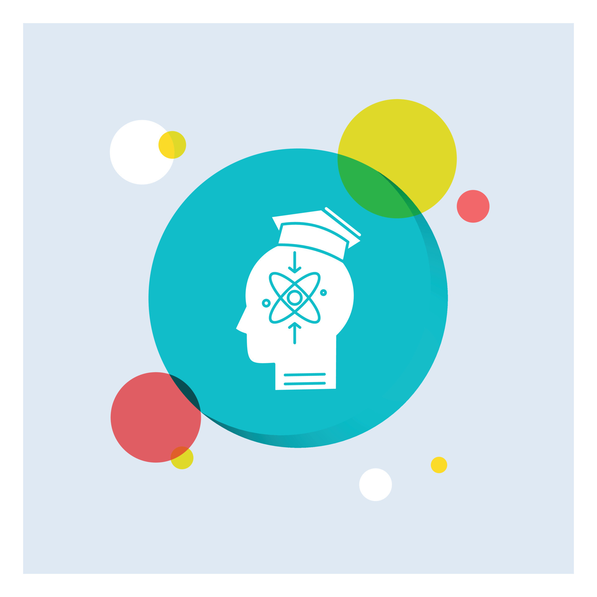 capability. head. human. knowledge. skill White Glyph Icon colorful