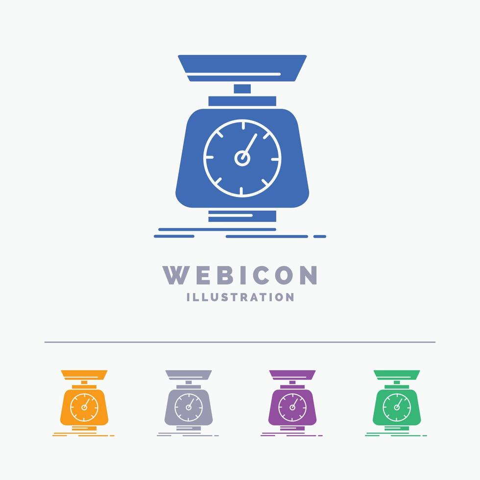 implementation. mass. scale. scales. volume 5 Color Glyph Web Icon Template isolated on white. Vector illustration