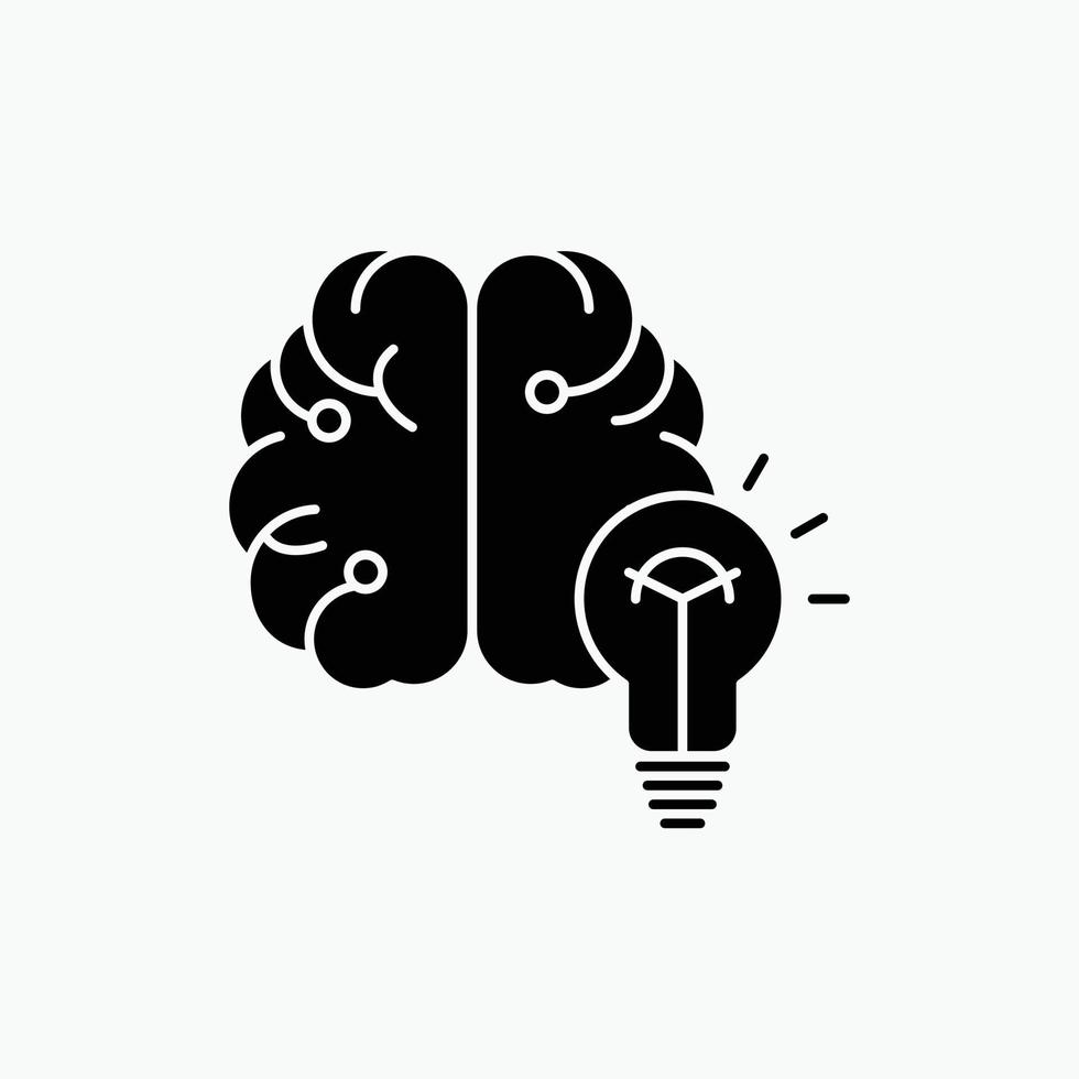 idea. business. brain. mind. bulb Glyph Icon. Vector isolated illustration