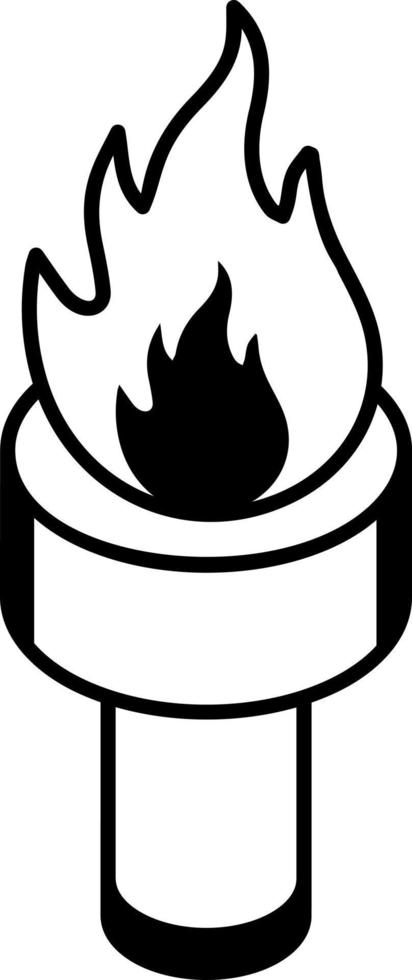 icono de línea moderna de una lámpara de fuego vector