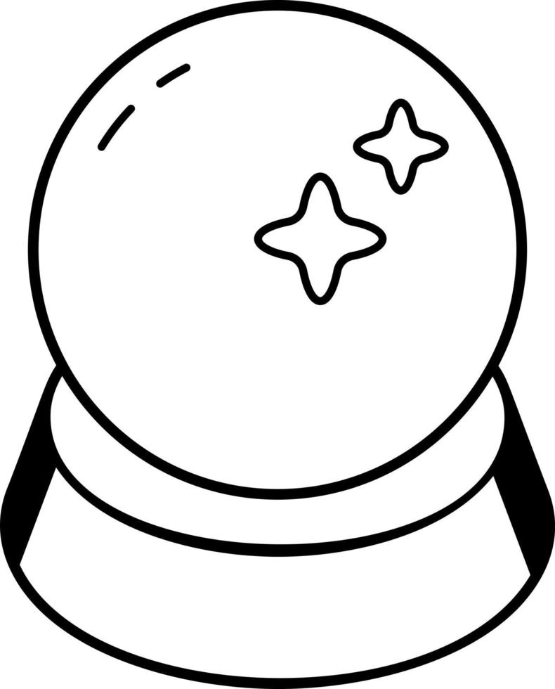 Trendy linear icon of a magic ball vector