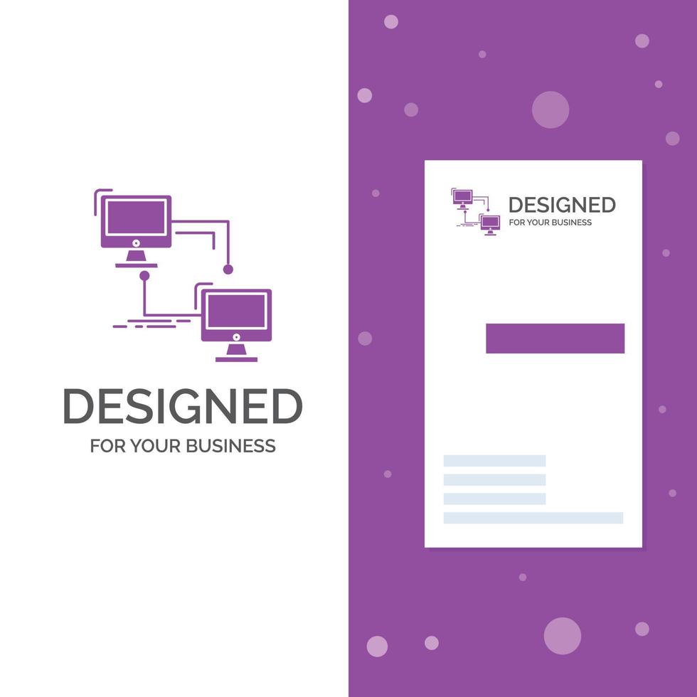 Business Logo for local. lan. connection. sync. computer. Vertical Purple Business .Visiting Card template. Creative background vector illustration