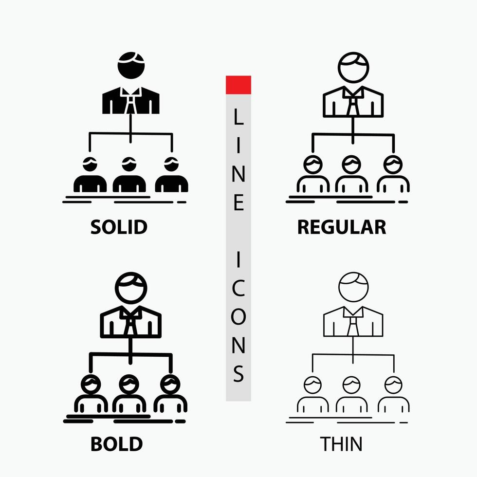 team. teamwork. organization. group. company Icon in Thin. Regular. Bold Line and Glyph Style. Vector illustration