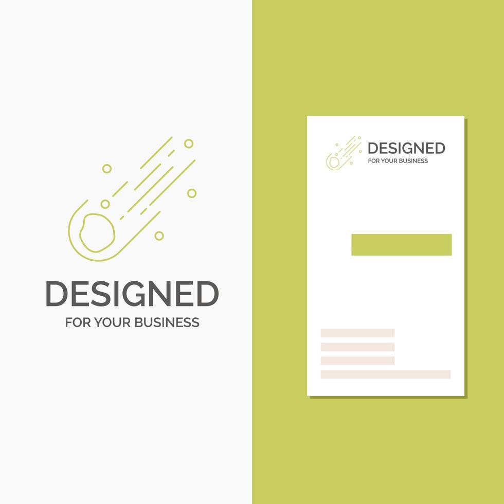 Business Logo for Asteroid. astronomy. meteor. space. comet. Vertical Green Business .Visiting Card template. Creative background vector illustration