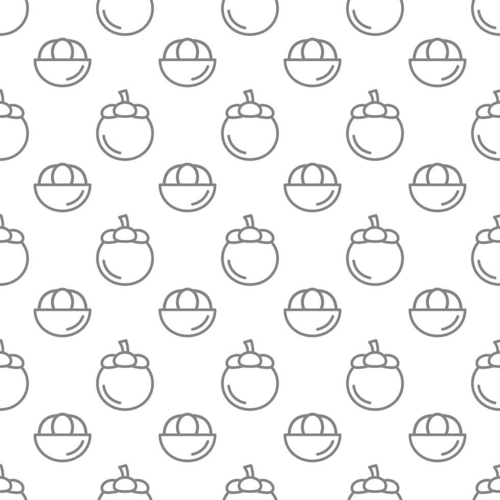 Mangosteen seamless pattern background . vector