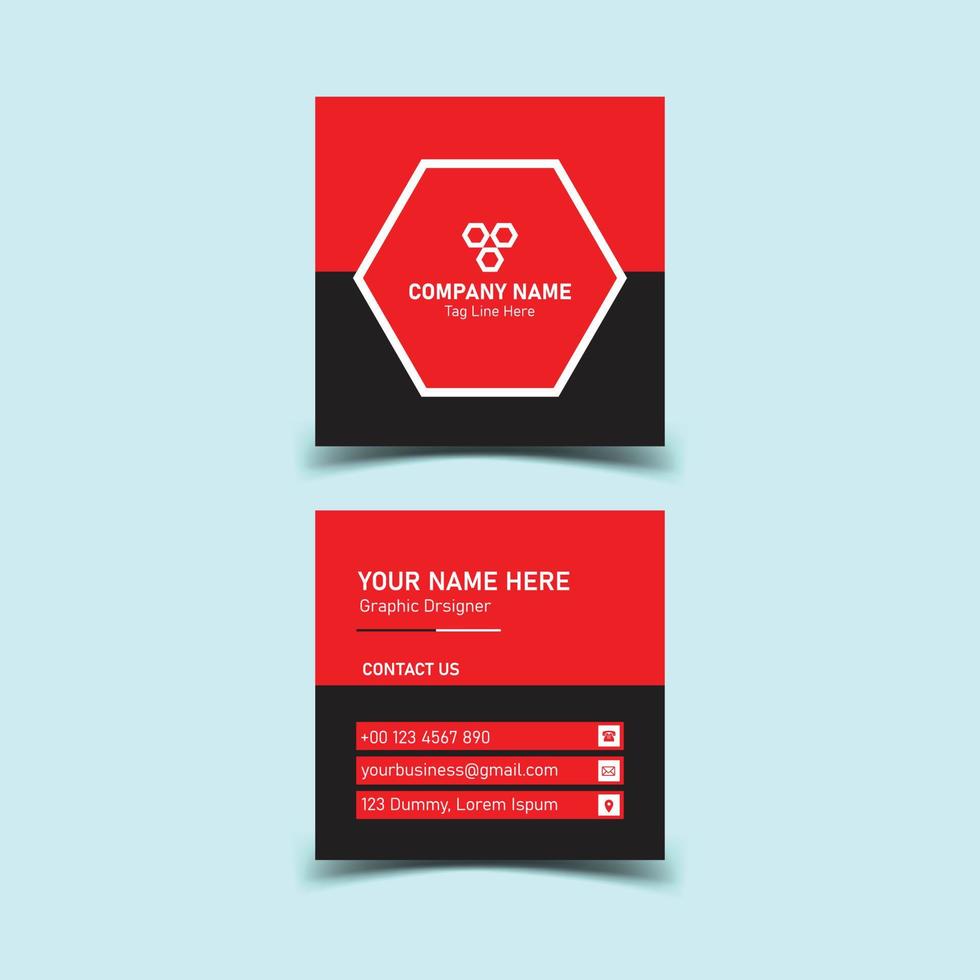 Square business card design vector