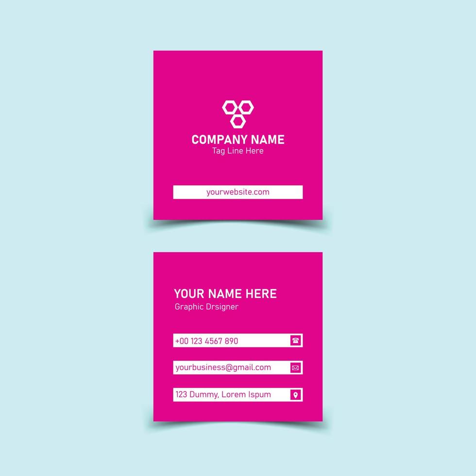 Square business card design vector