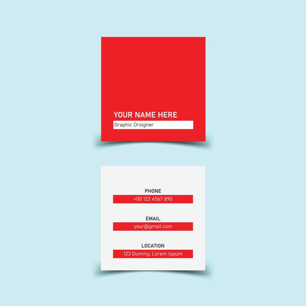 Square business card design vector