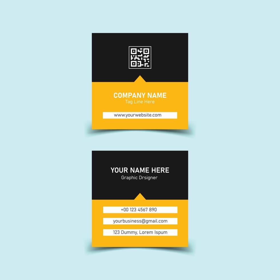 Square business card design vector