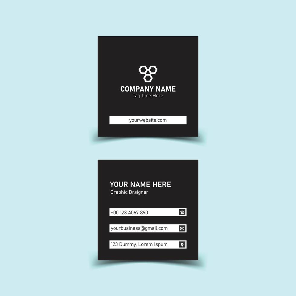 Square business card design vector