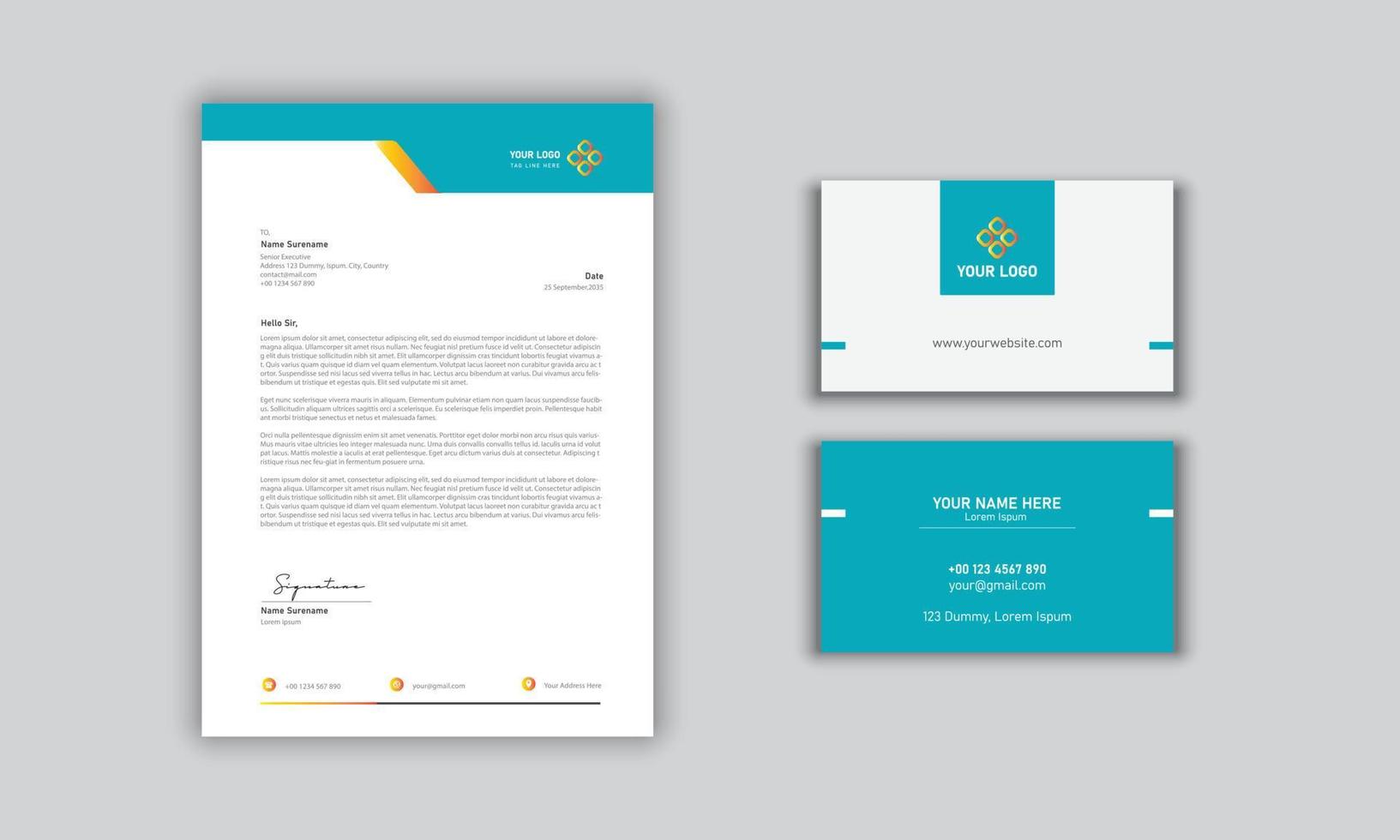 Elegant Business Card With Letterhead design vector