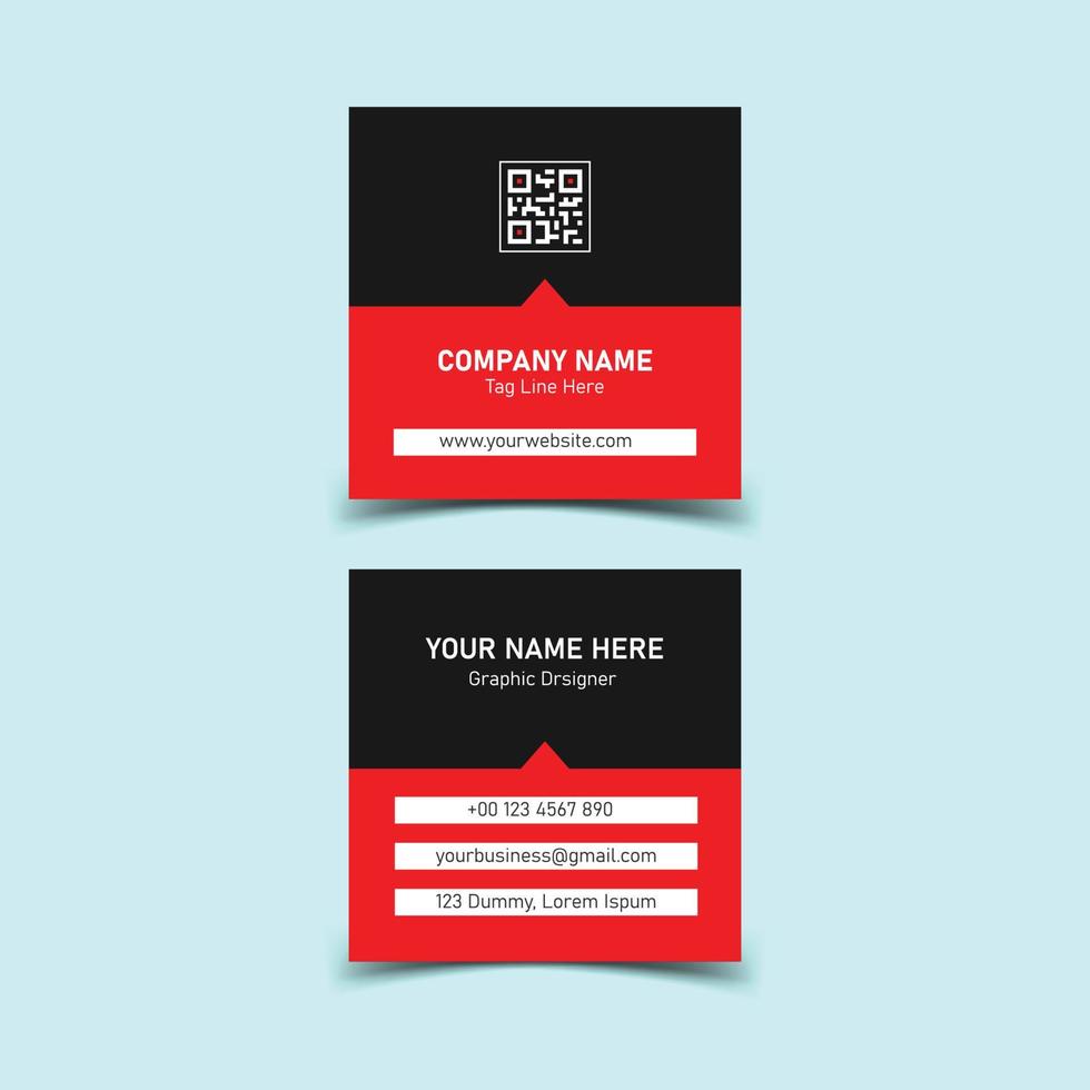 Square business card design vector