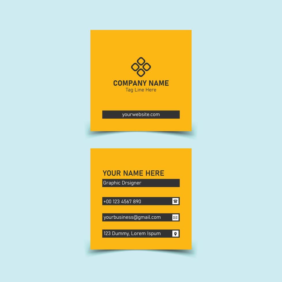 Square business card design vector