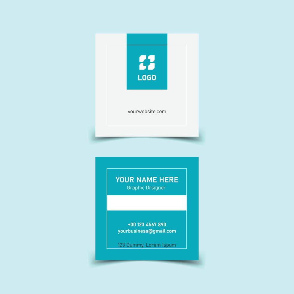 Square business card design vector
