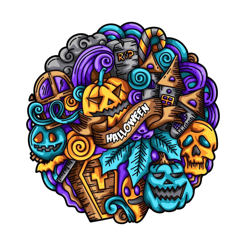 Halloween Doodles Vector Art Design Illustration 12795612 Vector Art at Vecteezy