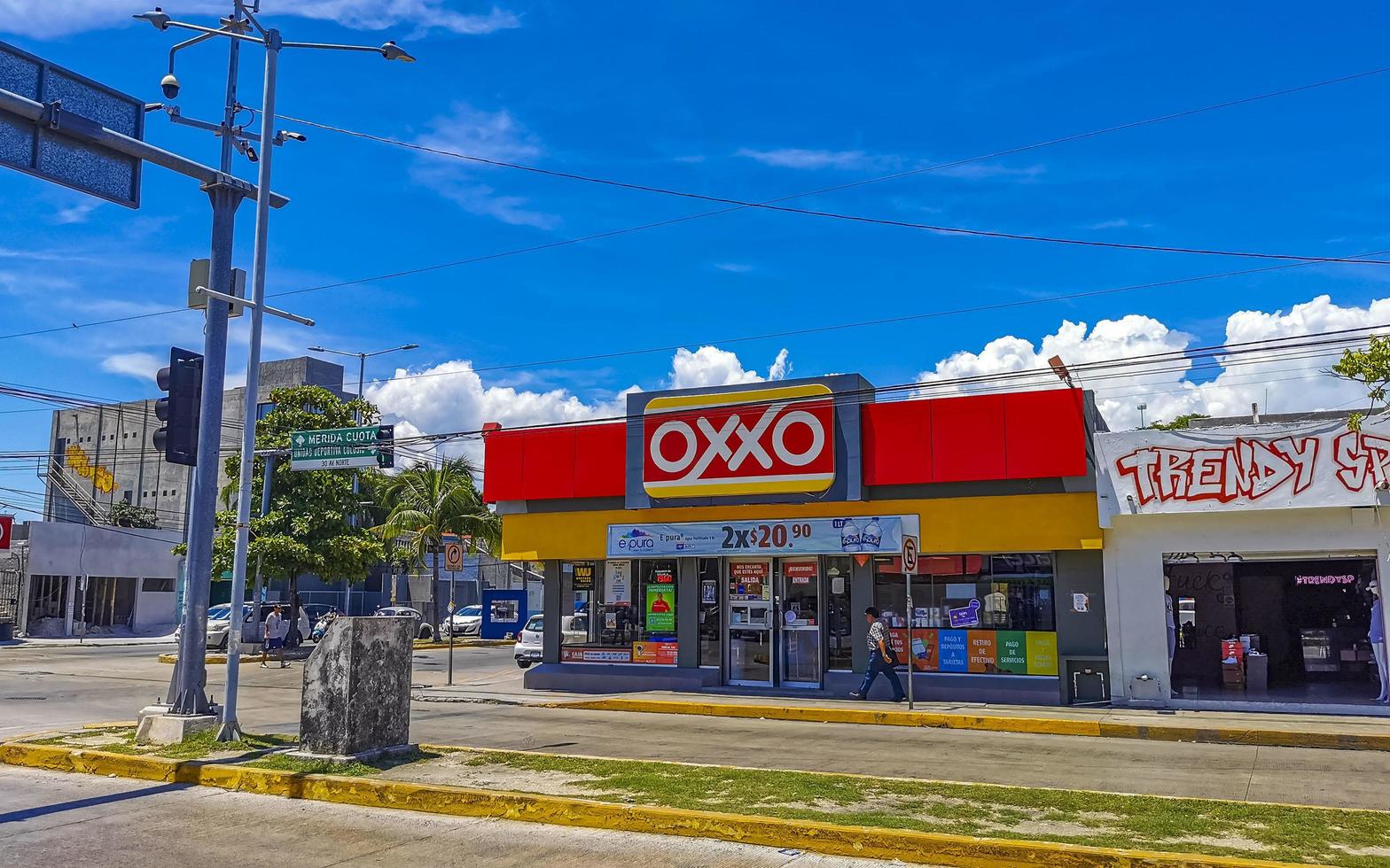 Playa del Carmen Quintana Roo Mexico 2022 Typical street road and cityscape of Playa del Carmen Mexico. photo