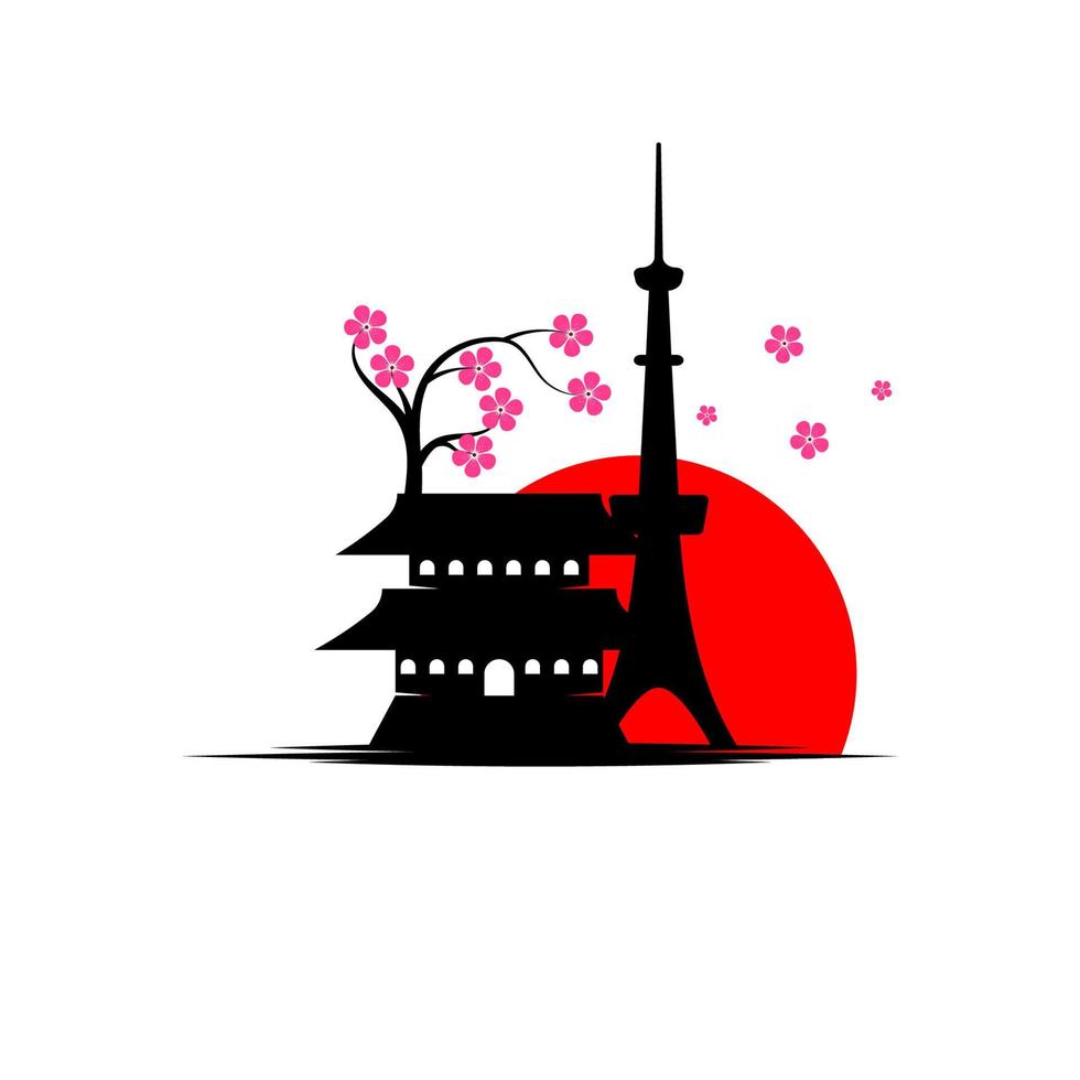 ilustración de diseño de icono de vector de japón