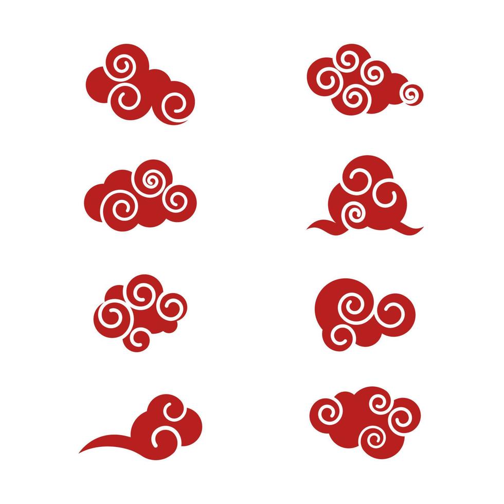 Chinese Cloud template vector icon