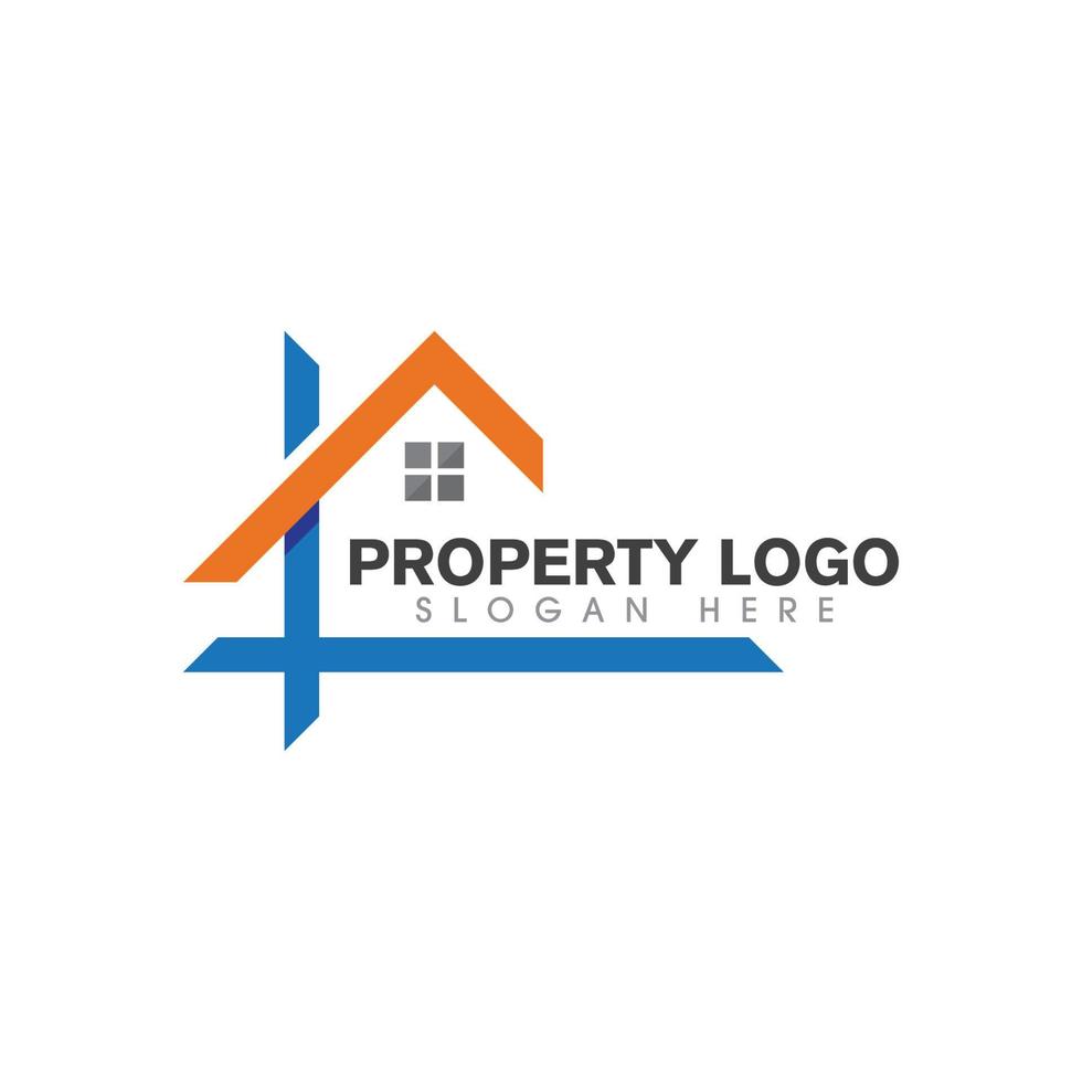 diseño de logotipo de propiedad y construcción vector