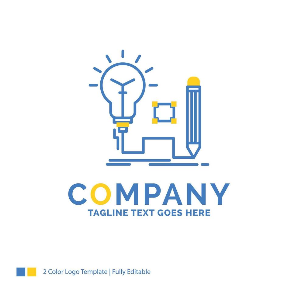 Idea. insight. key. lamp. lightbulb Blue Yellow Business Logo template. Creative Design Template Place for Tagline. vector