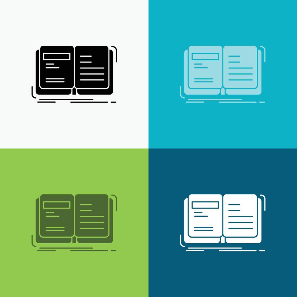 Author. book. open. story. storytelling Icon Over Various Background. glyph style design. designed for web and app. Eps 10 vector illustration