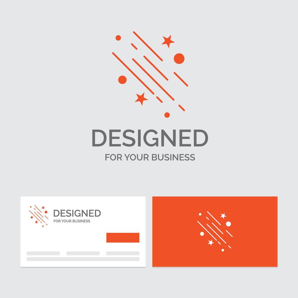 Business logo template for star, shooting star, falling, space, stars. Orange Visiting Cards with Brand logo template. vector