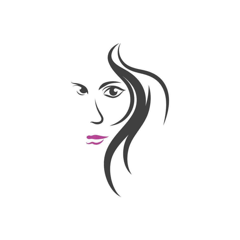 ilustración de mujer con cabello hermoso vector