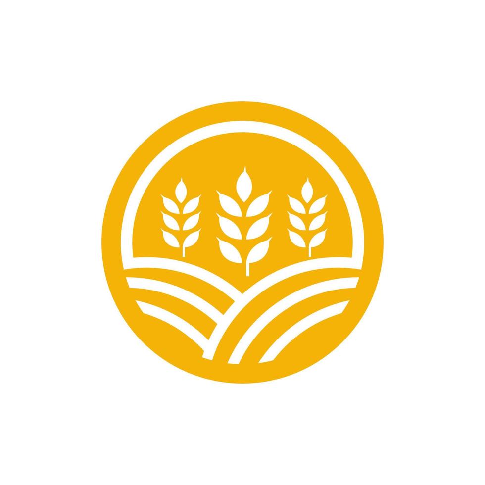 agricultura trigo arroz vector icono diseño