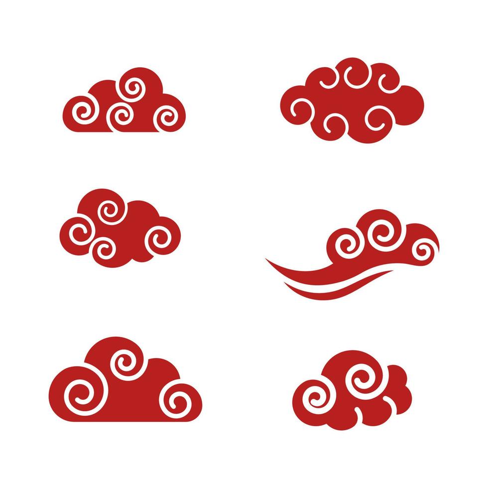 Chinese Cloud template vector icon