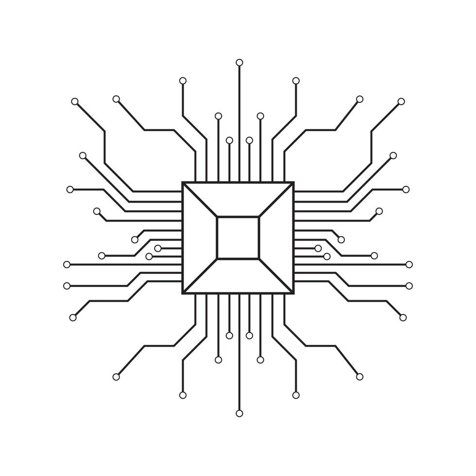 fondo de vector de computadora con circuito