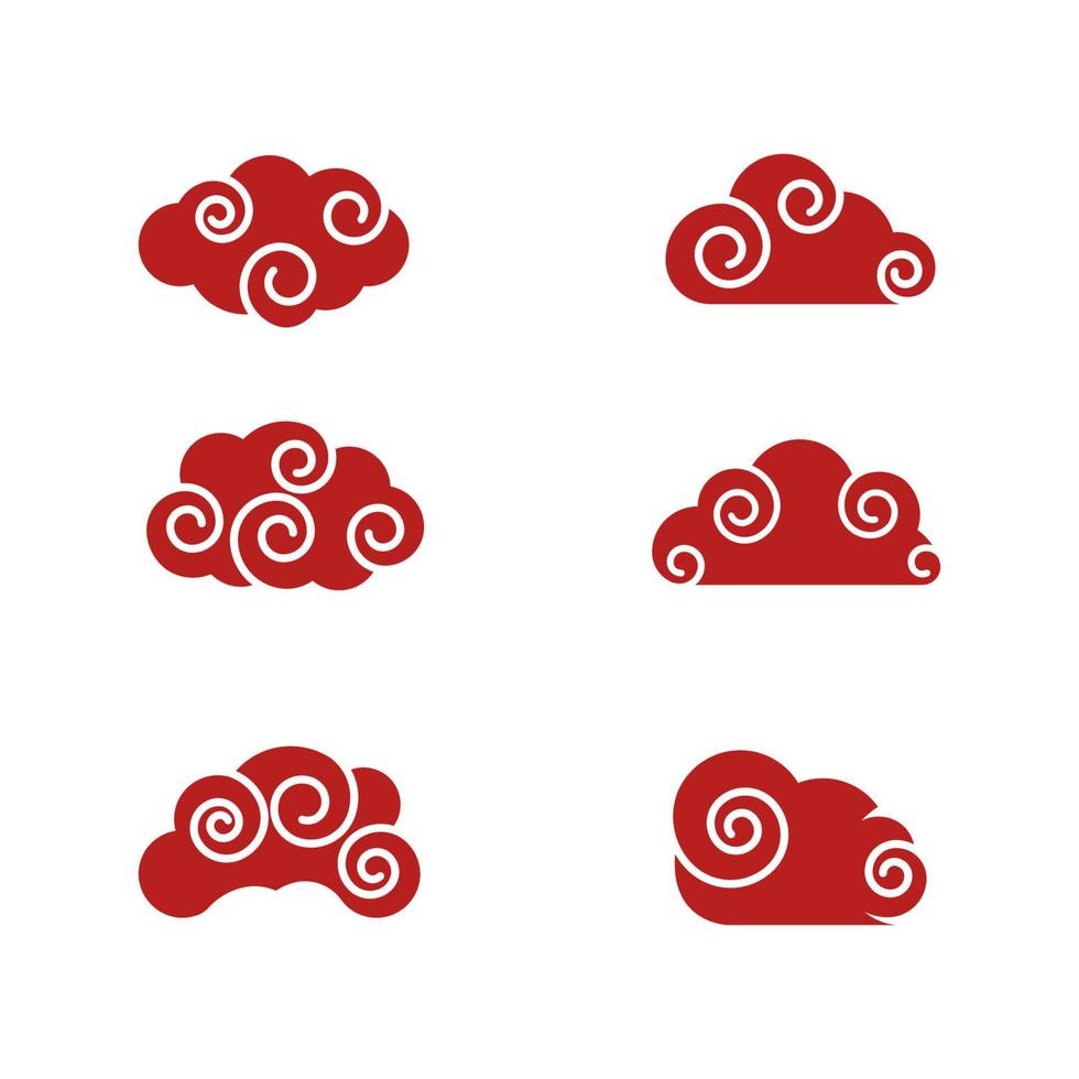 Chinese Cloud template vector icon