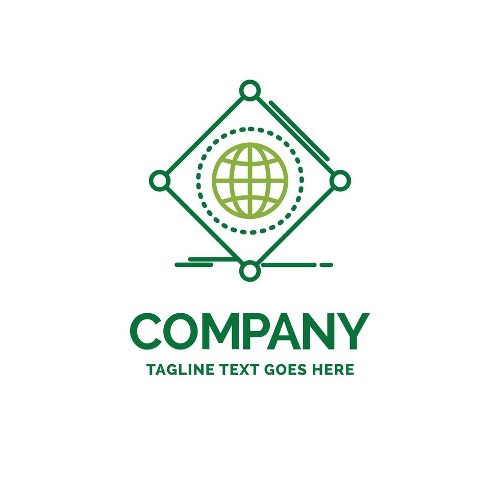 IOT. internet. things. of. global Flat Business Logo template. Creative Green Brand Name Design. vector