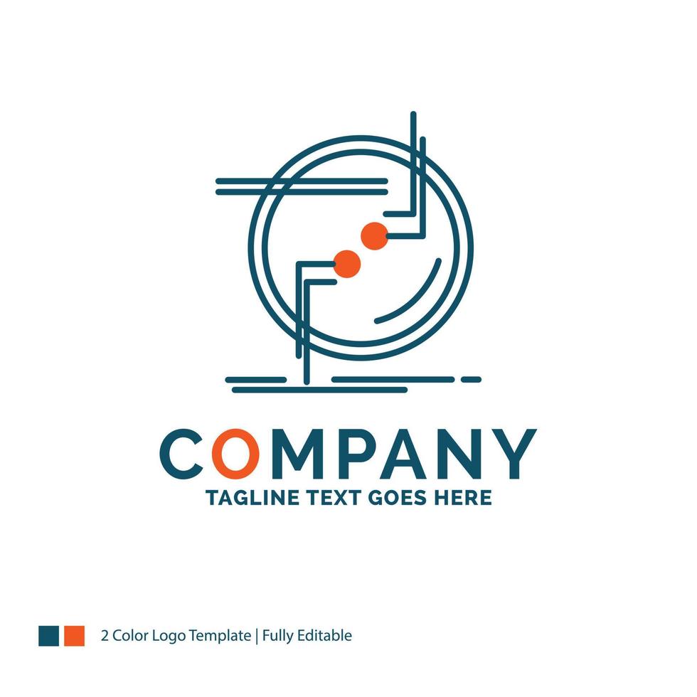 chain. connect. connection. link. wire Logo Design. Blue and Orange Brand Name Design. Place for Tagline. Business Logo template. vector